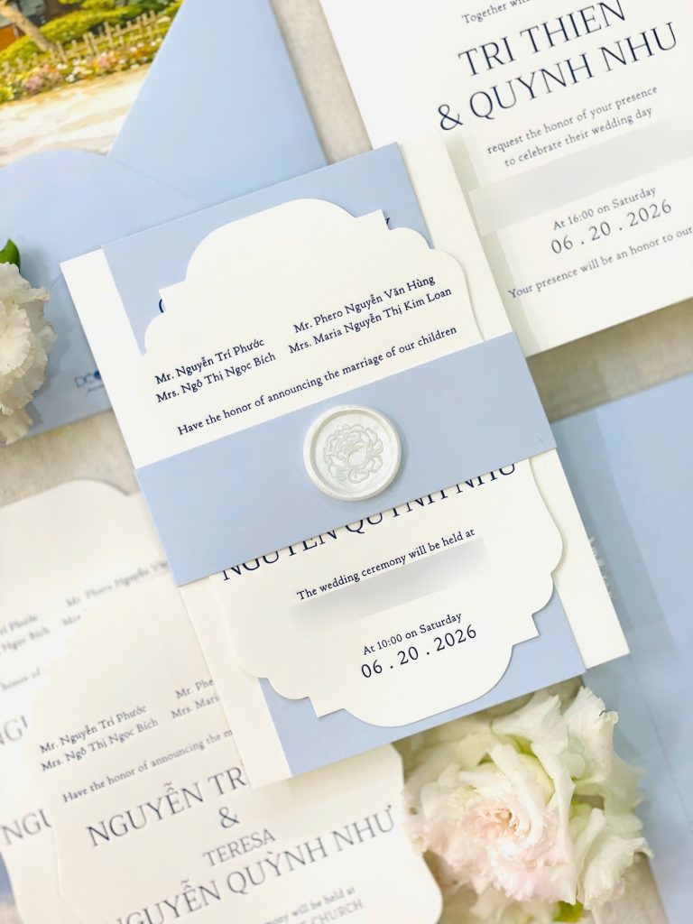 thiệp cưới Peonies Wedding Paper